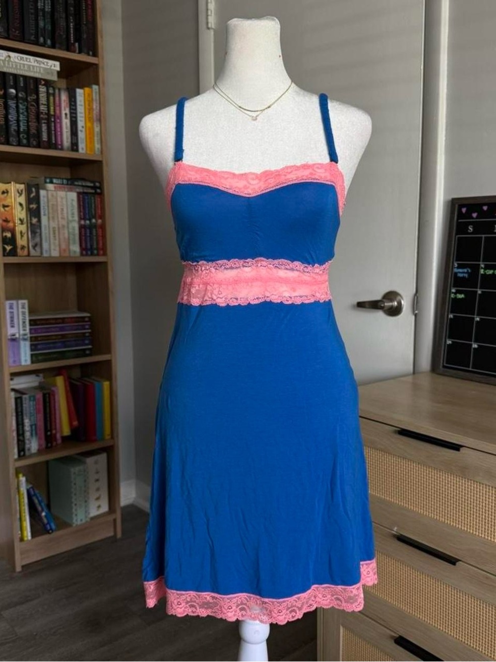 y2k honeydew blue & pink babydoll chemise